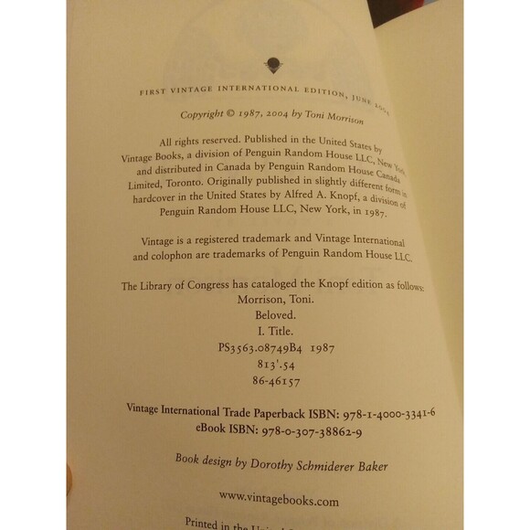Beloved - Paperback By Toni Morrison - Picture 2 of 3